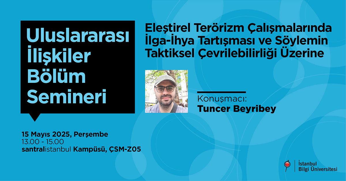 Uluslararası İlişkiler Bölüm Semineri: Eleştirel Terörizm Çalışmalarında İlga-İhya Tartışması ve Söylemin Taktiksel Çevrilebilirliği Üzerine Uluslararası İlişkiler Bölüm Semineri: Eleştirel Terörizm Çalışmalarında İlga-İhya Tartışması ve Söylemin Taktiksel Çevrilebilirliği Üzerine
